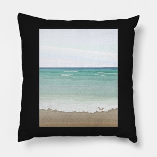 Beach art coastal illustration Pillow