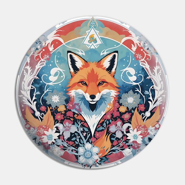 Mystical Fox Mandala Pin by InkedSafari