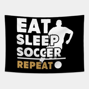 Eat sleep soccer repeat Tapestry