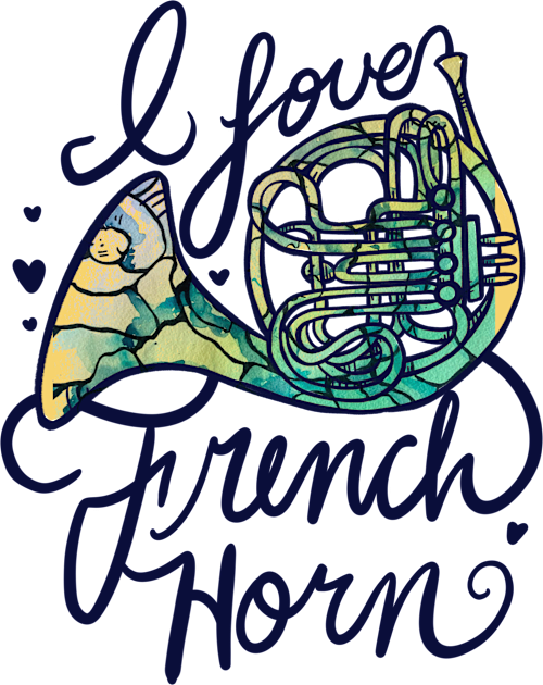I love french horn Kids T-Shirt by bubbsnugg