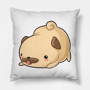 Kawaii pug dog excited Pillow