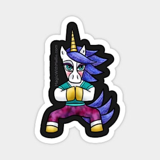 Yoga Squat Unicorn - Original Illustration Magnet