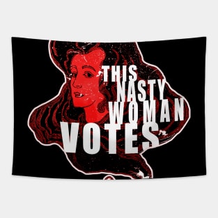 This Nasty Woman Votes Vintage Retro Red Tapestry