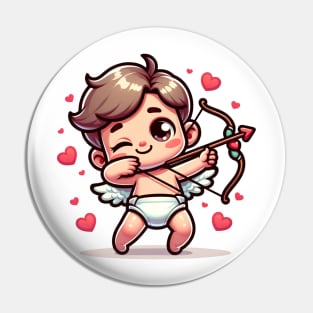 Dabbing Valentine's Day Cupid Celebration Pin