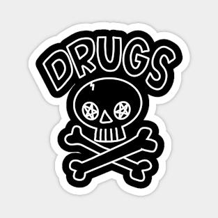 Comic Book Drugs logo (white ink) Magnet