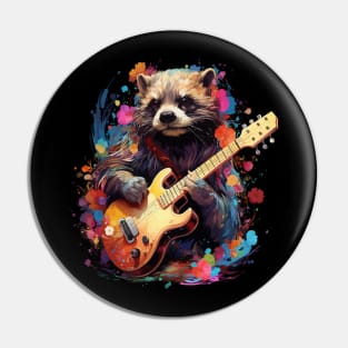 Ferret Playing Guitar Pin