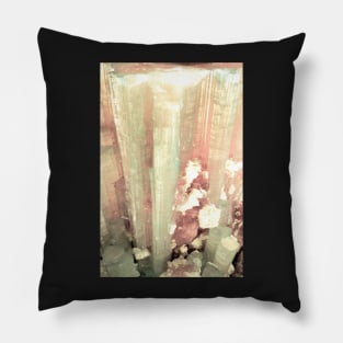 PINK WHITE SILVER ROCK MARBLE CRYSTAL ABSTRACT DESIGN Pillow