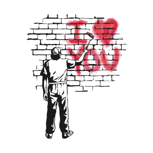 I love you Brick wall painting T-Shirt