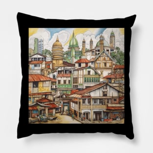 Dar Es Salaam city drawing Pillow