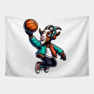 fun goat basketball Tapestry