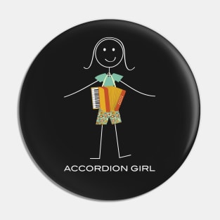 Funny Womens Accordion design Pin