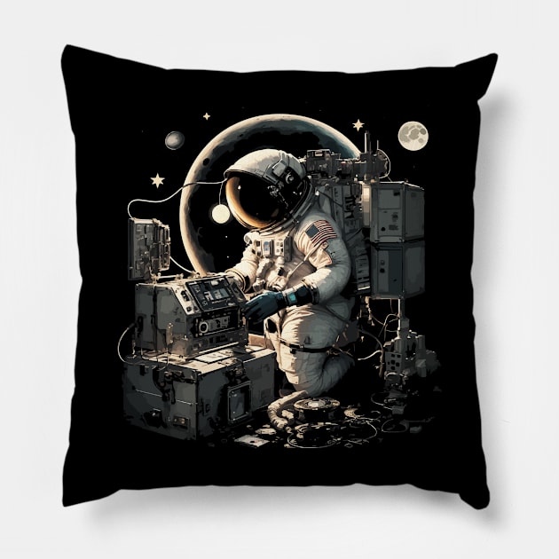 astronaut beatbox Pillow by Lamink