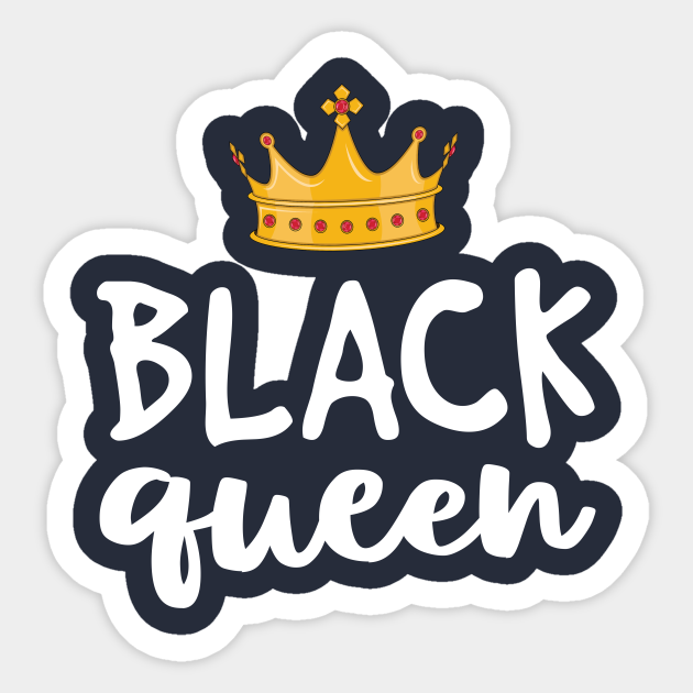 Black Queen Sticker for Women Kids Girl Magic Melanin Crown - Black Pride - Sticker