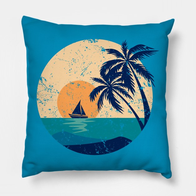 Yacht Rock Distressed Pillow by CYPHERDesign