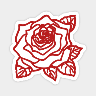 Passionate Petals - Red Rose Blossom Magnet