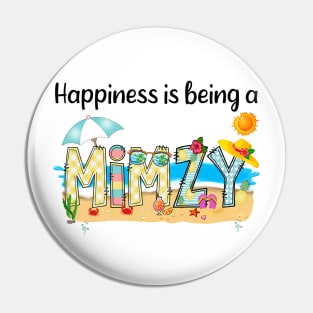 Happiness Is Being A Mimzy Summer Beach Happy Mother's Day Pin