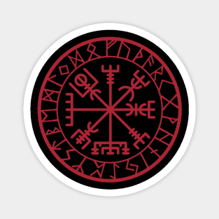 Vegvisir - Protection and Guidance Stave with Runes Magnet