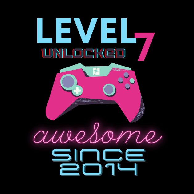 Level 7 Unlocked Awesome 2014 Video Gamer by Fabled Rags 