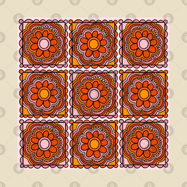 Flower Granny Square Print by Doodle by Meg