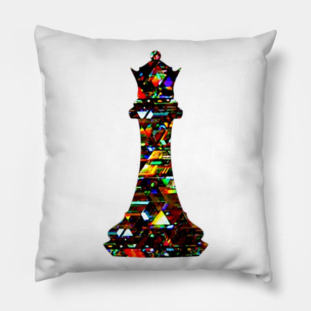 Chess Piece - The Queen 3 Pillow by The Black Panther