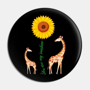 You Are My Sunshine Giraffe Sunflower Pin