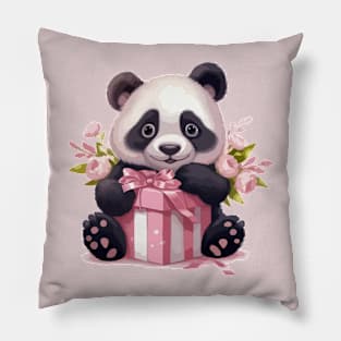 Cute Panda with gifts Pillow