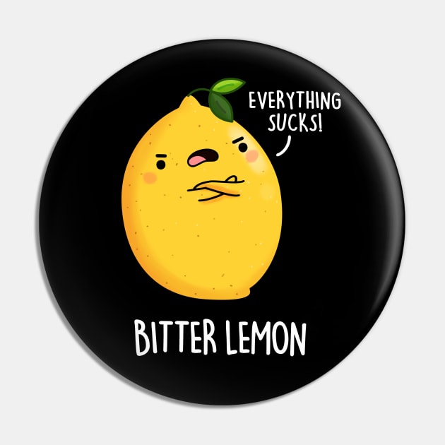 Bitter Lemon Fruit Food Pun Pin by punnybone