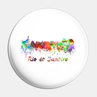 Rio de janeiro skyline in watercolor Pin