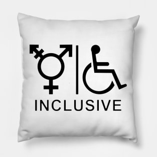 Gender Neutral and Whelchair Inclusive Bathroom Sign Pillow