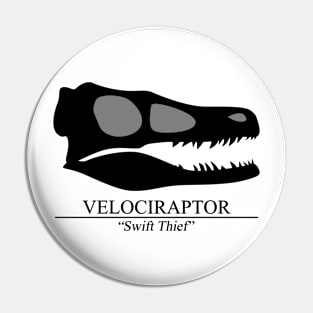 Velociraptor Skull Pin