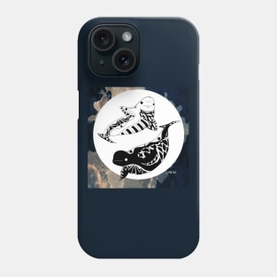 beluga whales in midnight ecopop pattern Phone Case