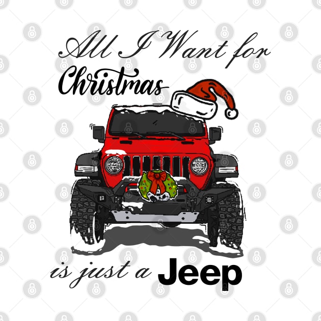 Christmas Jeep Red by 4x4 Sketch