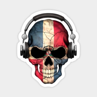 Dark Skull Deejay with Dominican Flag Magnet