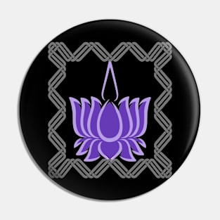 Violet lotus with grey frame Pin