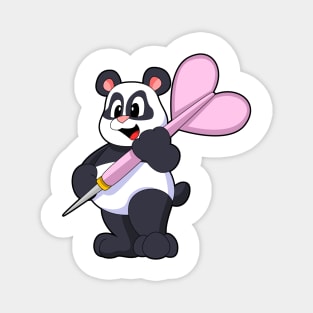 Panda at Darts with Dart Magnet