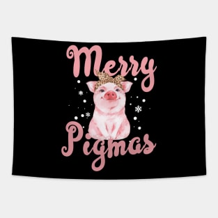 Merry Pigmas Pig Christmas Gift For Farmers Lover Tapestry