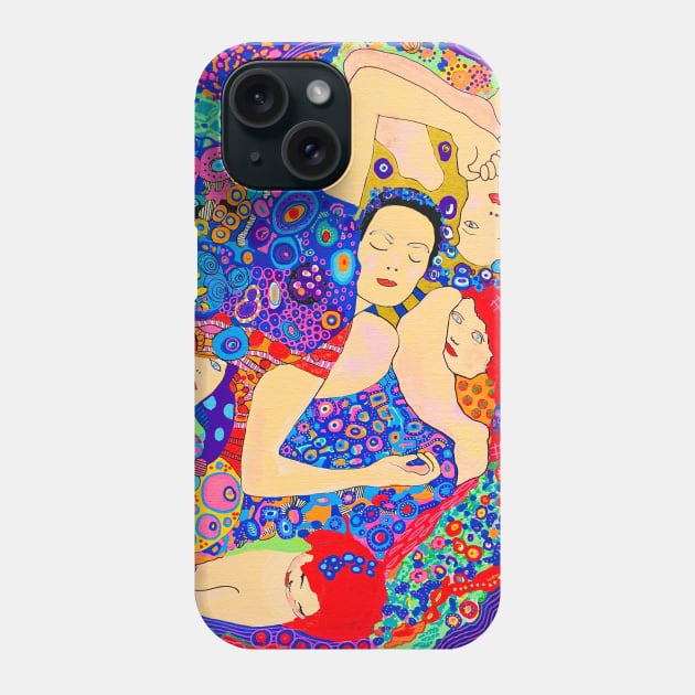 Neo Pop Art version of Gustav Klimt's Maidens Phone Case by Ideacircus