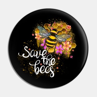 Save the bees love planet earth Pin