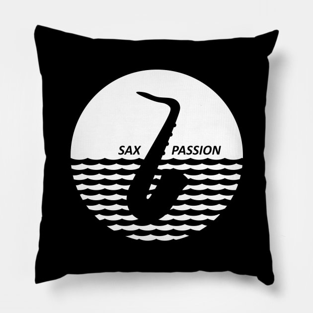 Sax Passion (white) Pillow by aceofspace