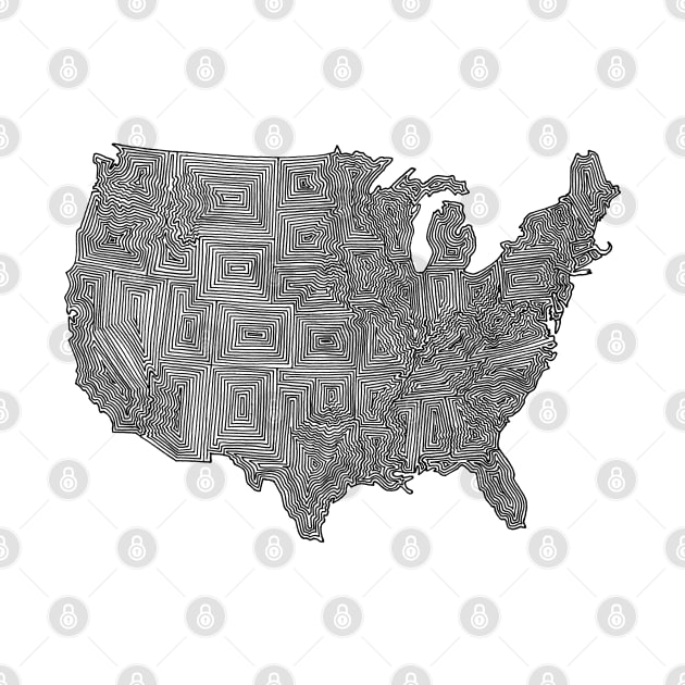 Line Map of the United States by calenbundalas