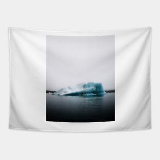 Minimalist moody Iceberg in Iceland&#39;s Glacier Lagoon – Landscape Photography Tapestry