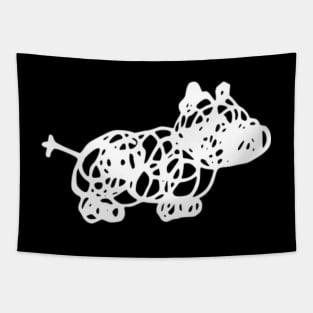 Hippo Scribble Tapestry