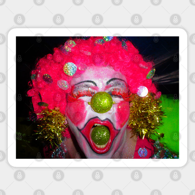 Smile and euphoria - Pink Clown Makeup - Sticker