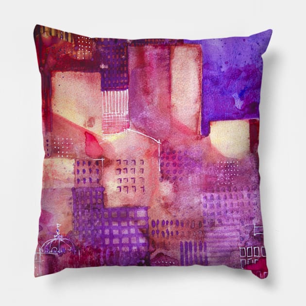 Urban landscape 4 Pillow by Andreuccetti Art