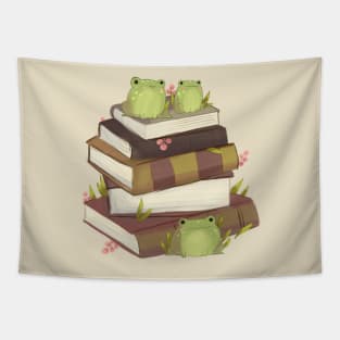 Cute Books and frogs Tapestry