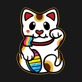 LGBTQ+ Pride Lucky Cat - Pansexual T-Shirt