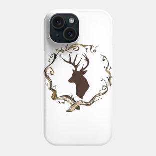 Stag Head Branch Wreath Phone Case