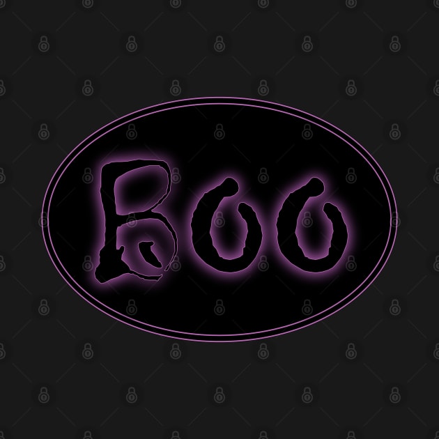 Glowing Purple Halloween Boo Bar Sign by gkillerb