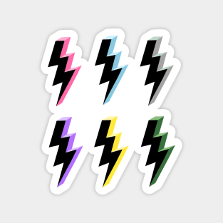 Multi Colour Lightning Bolt Collection Magnet