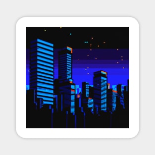 Pixel art cyberpunk cities 4 Magnet